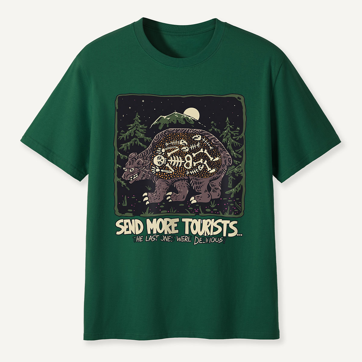 Send More Tourists Bear Skeleton T-Shirt