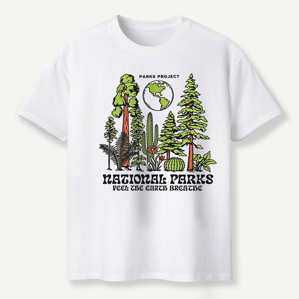 National Parks Feel The Earth Breathe Redwood Cactus Forest T-Shirt