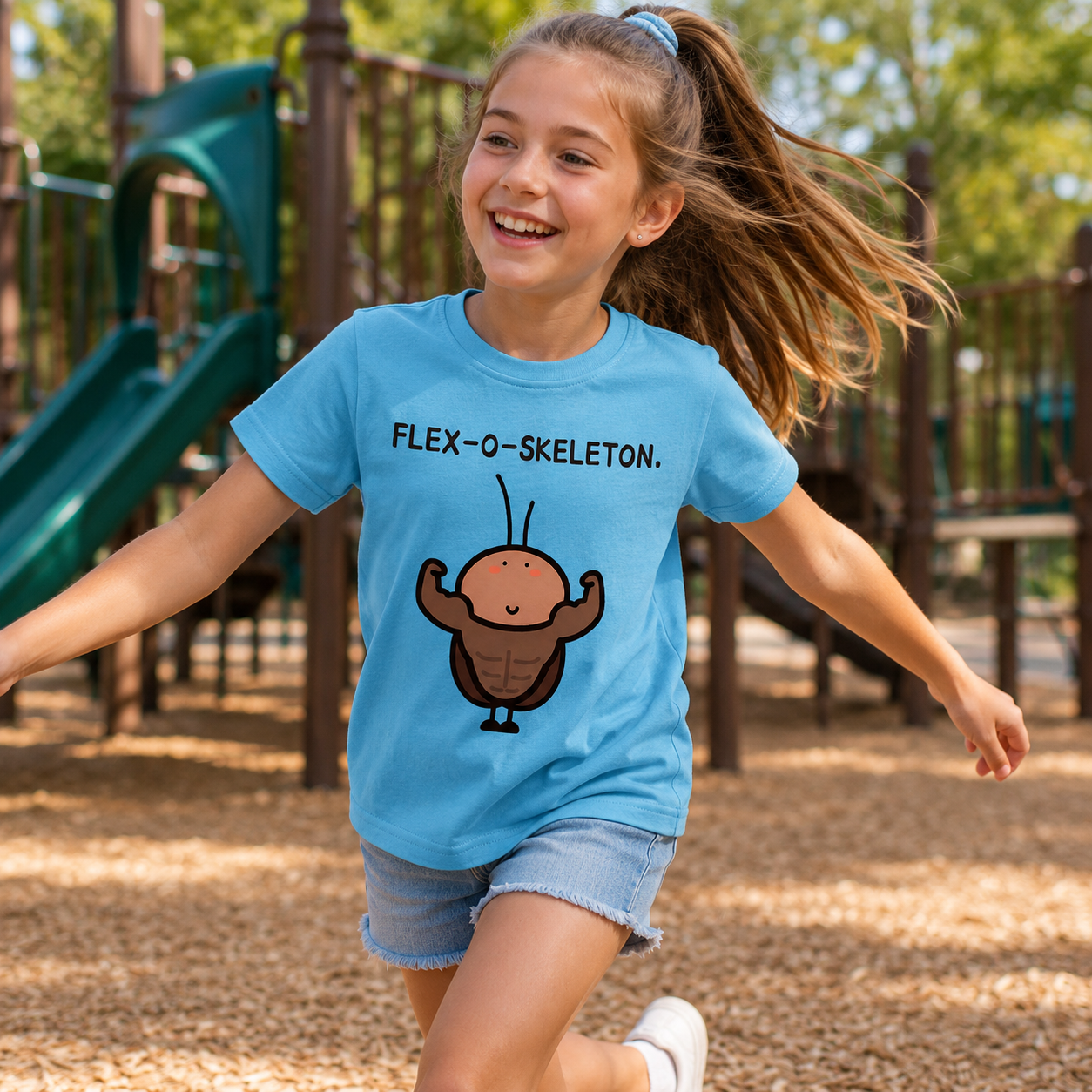 Flex-O-Skeleton Muscles Bug Kids T-Shirt