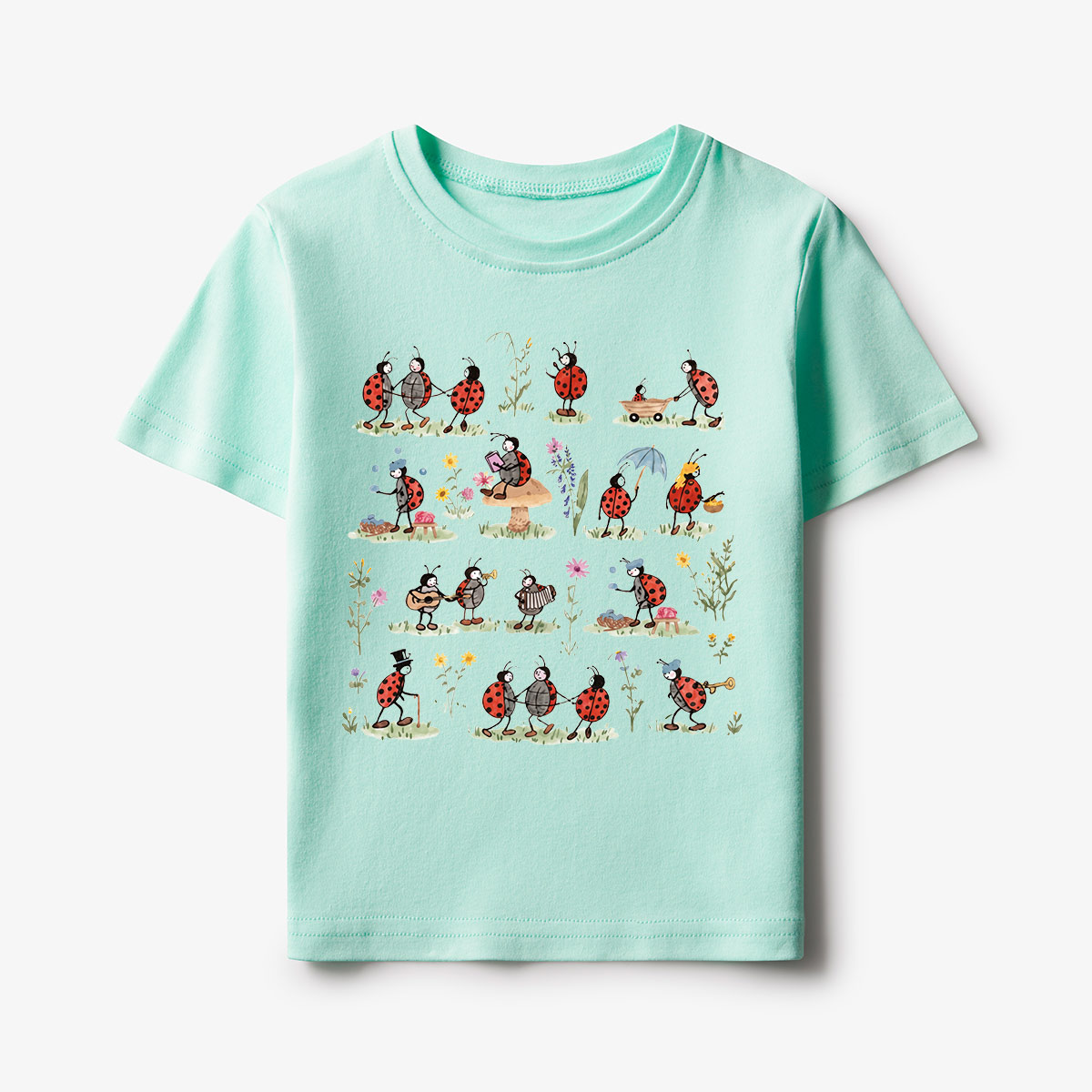 Ladybug and Flower Tee Kids T-Shirt