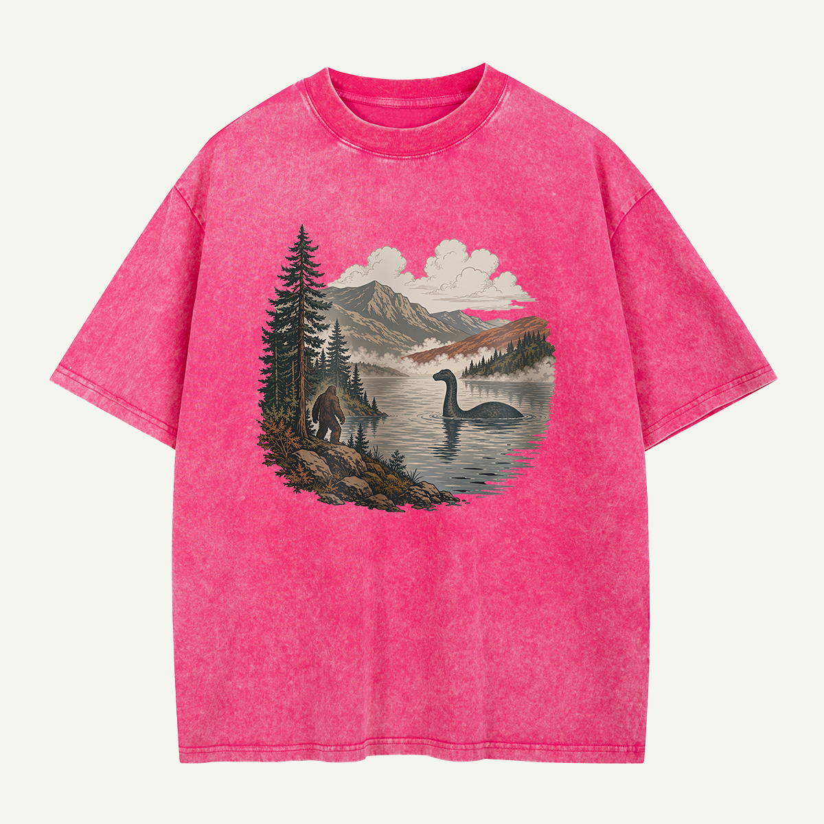 Bigfoot And Lake Monster Washed T-Shirt