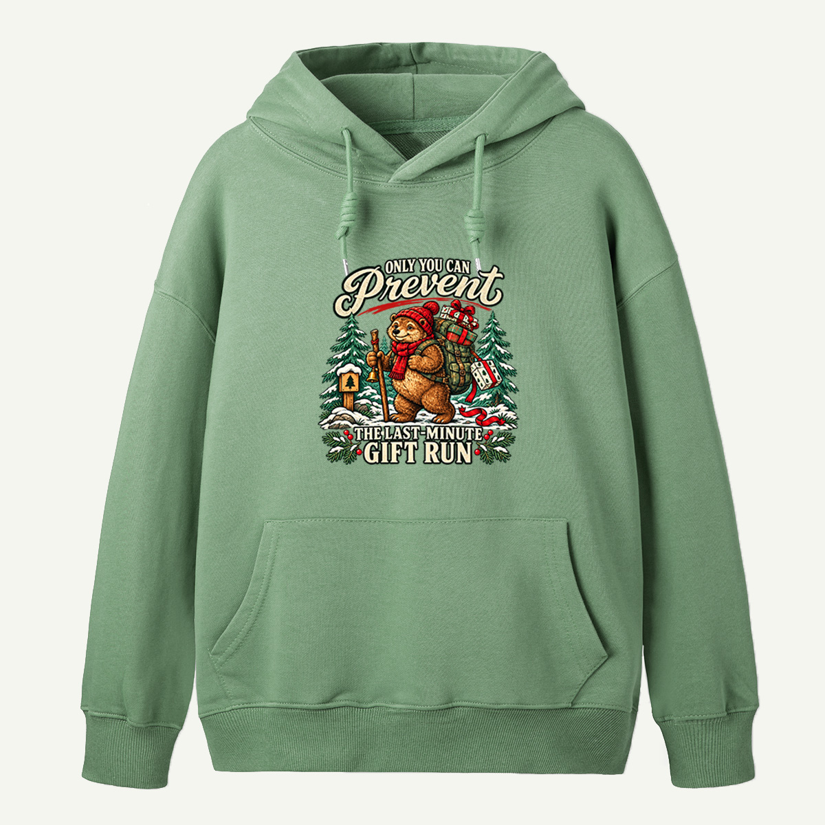 Only You Can Prevent The Last Minute Gift Run Christmas Bigfoot Hoodie