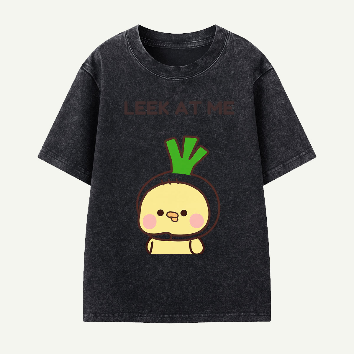 Leek at Me Veggie Pun Kids Washed T-Shirt