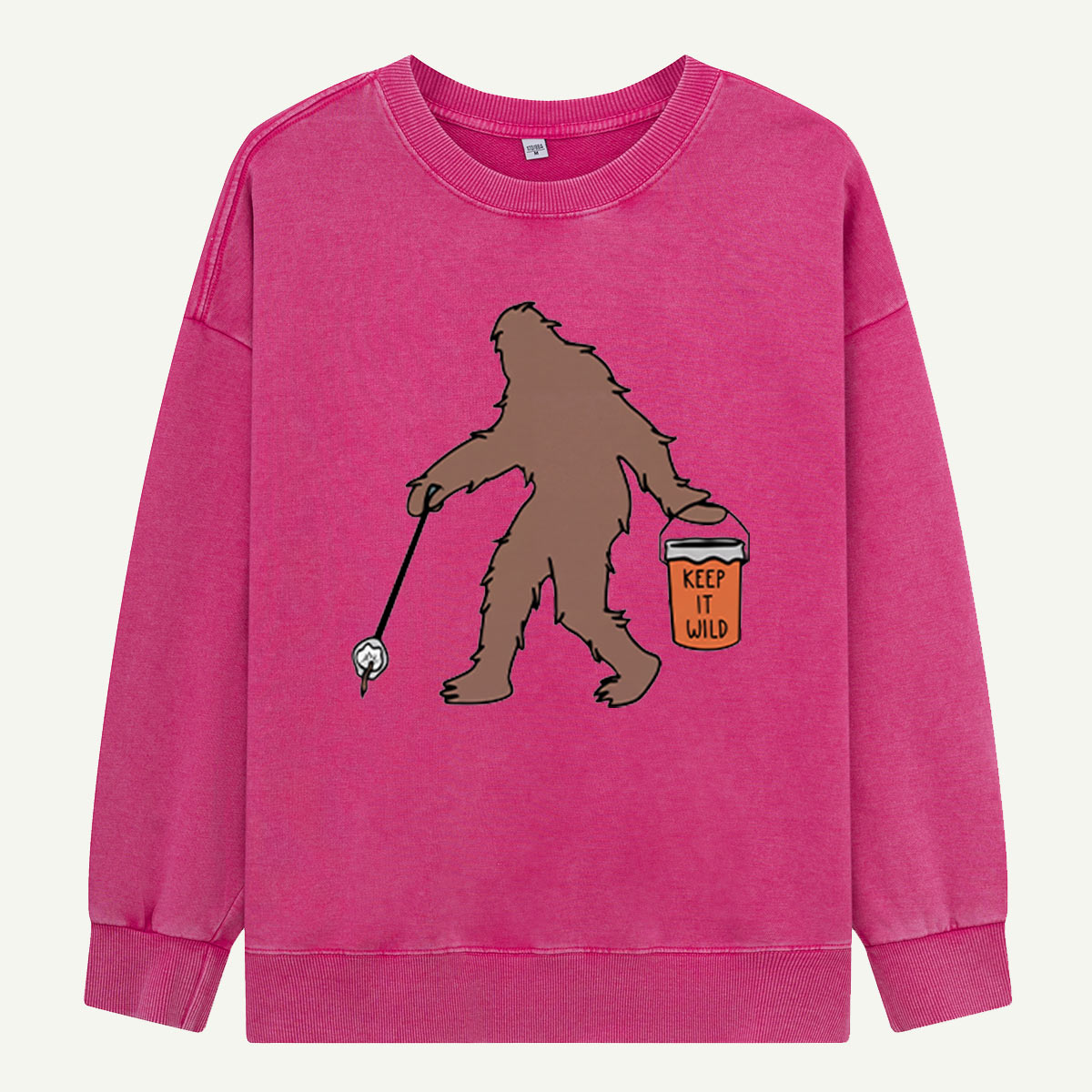 Bigfoot Carrying Coffee Mug Washed Sweatshirts