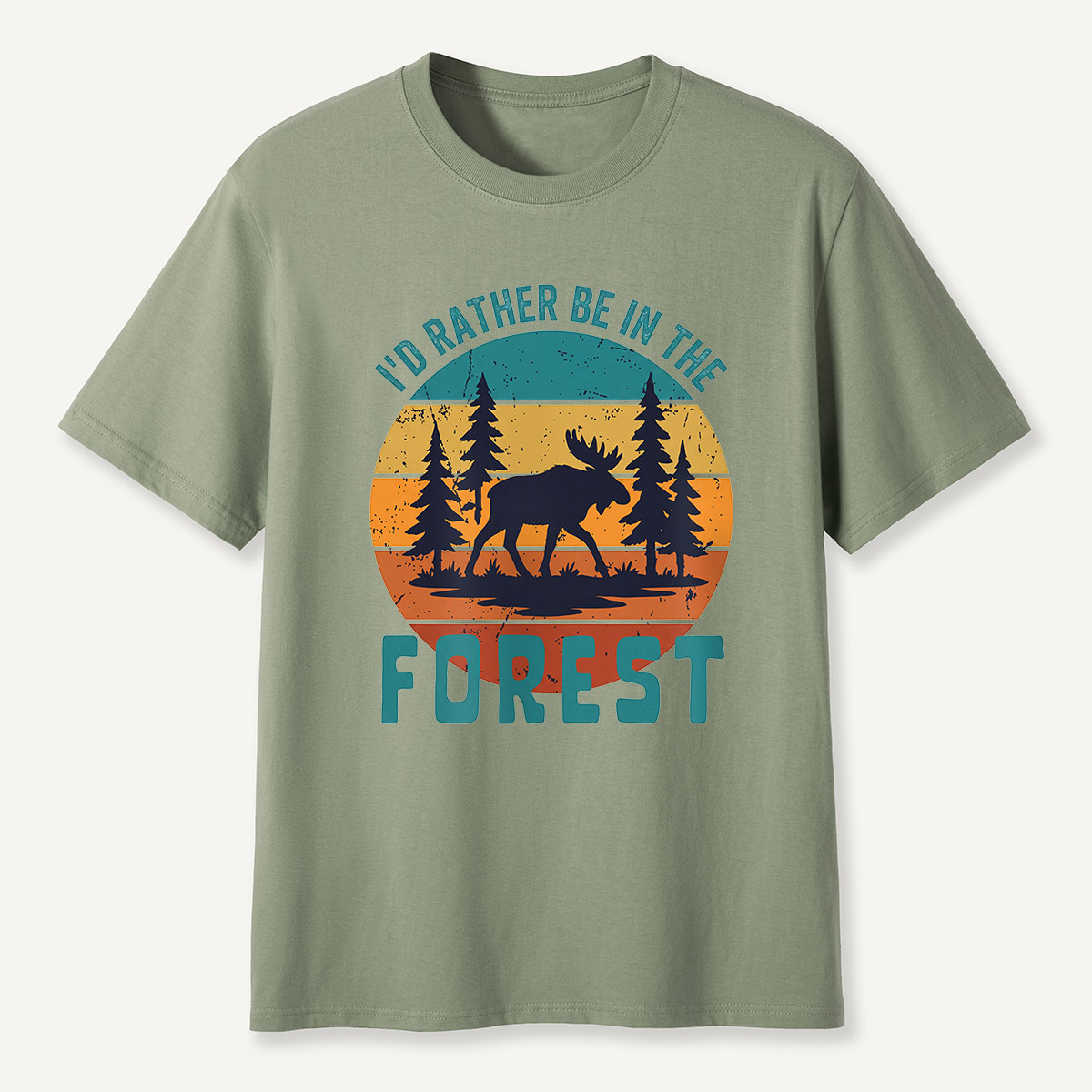 I’d Rather Be in the Forest Moose Sunset T-Shirt