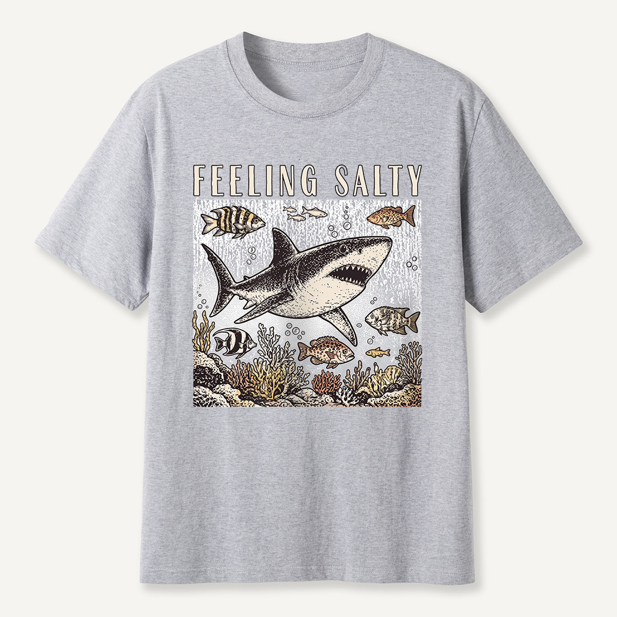 Feeling Salty Shark Ocean Humor T-Shirt