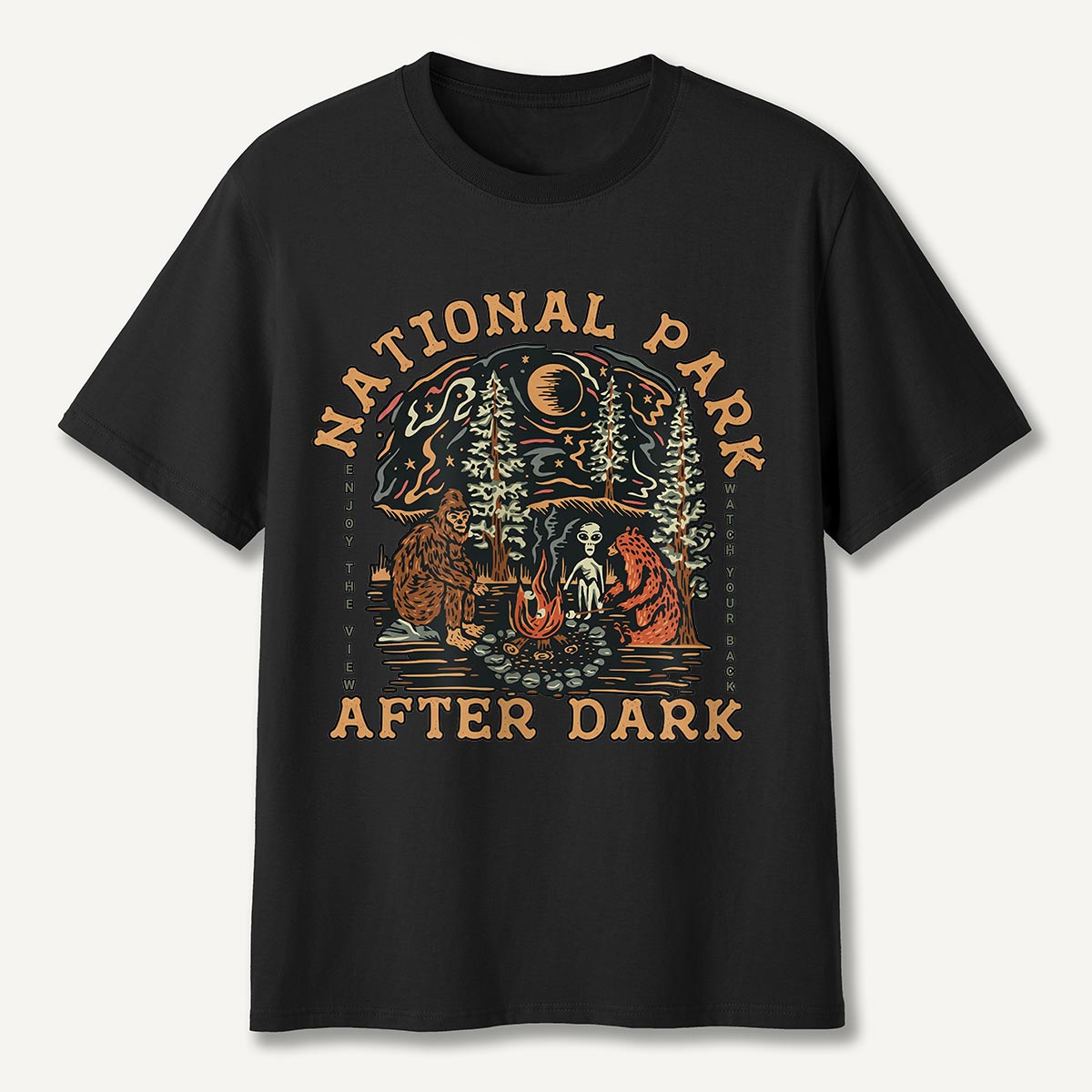 National Park After Dark Campfire Night T-Shirt
