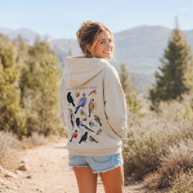 Botanical Garden Birds Wildlife Birdwatching Washed Hoodie