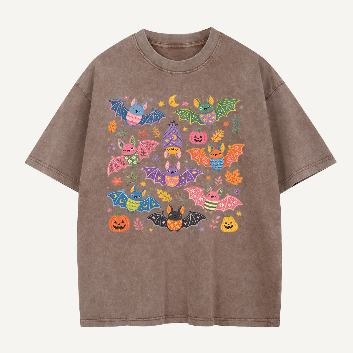 Bats at the Pumpkin Party Washed T-Shirt
