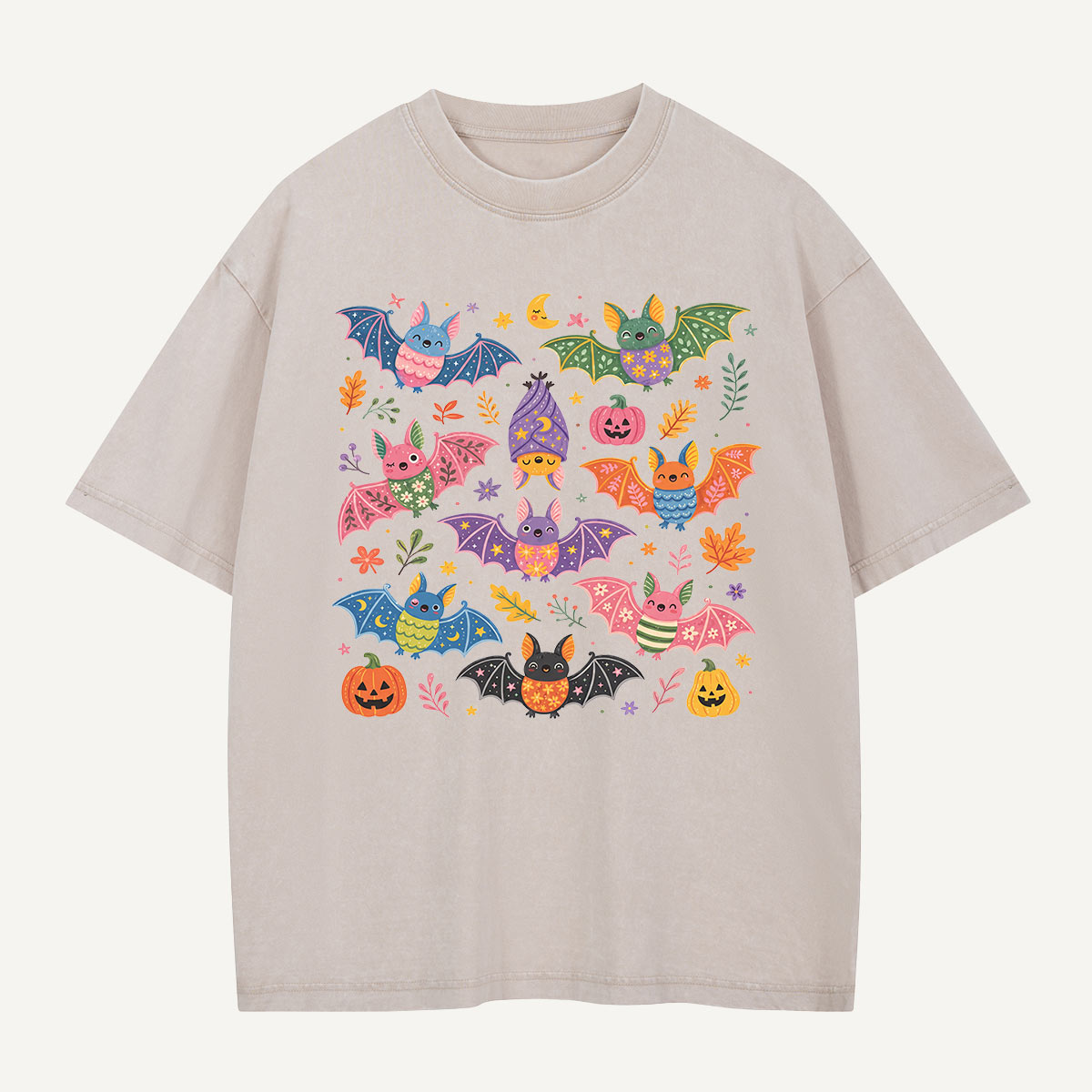 Bats at the Pumpkin Party Washed T-Shirt