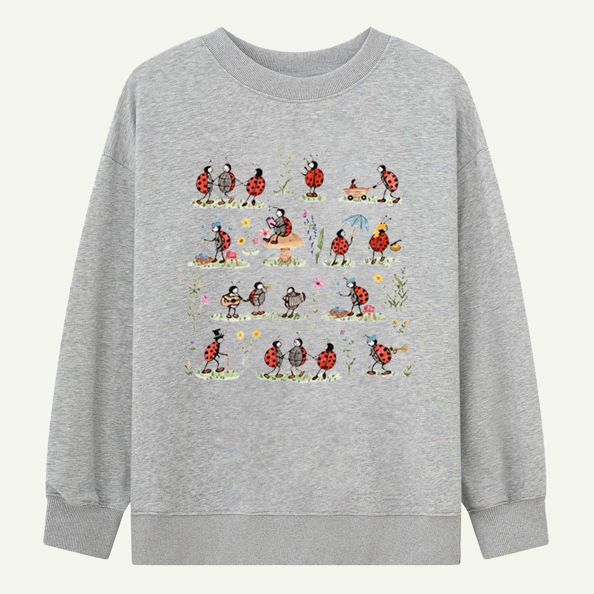 Ladybug and Flower Tee Sweatshirts