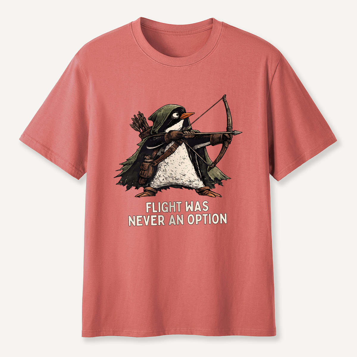 Flight Was Never An Option Archer Penguin T-Shirt