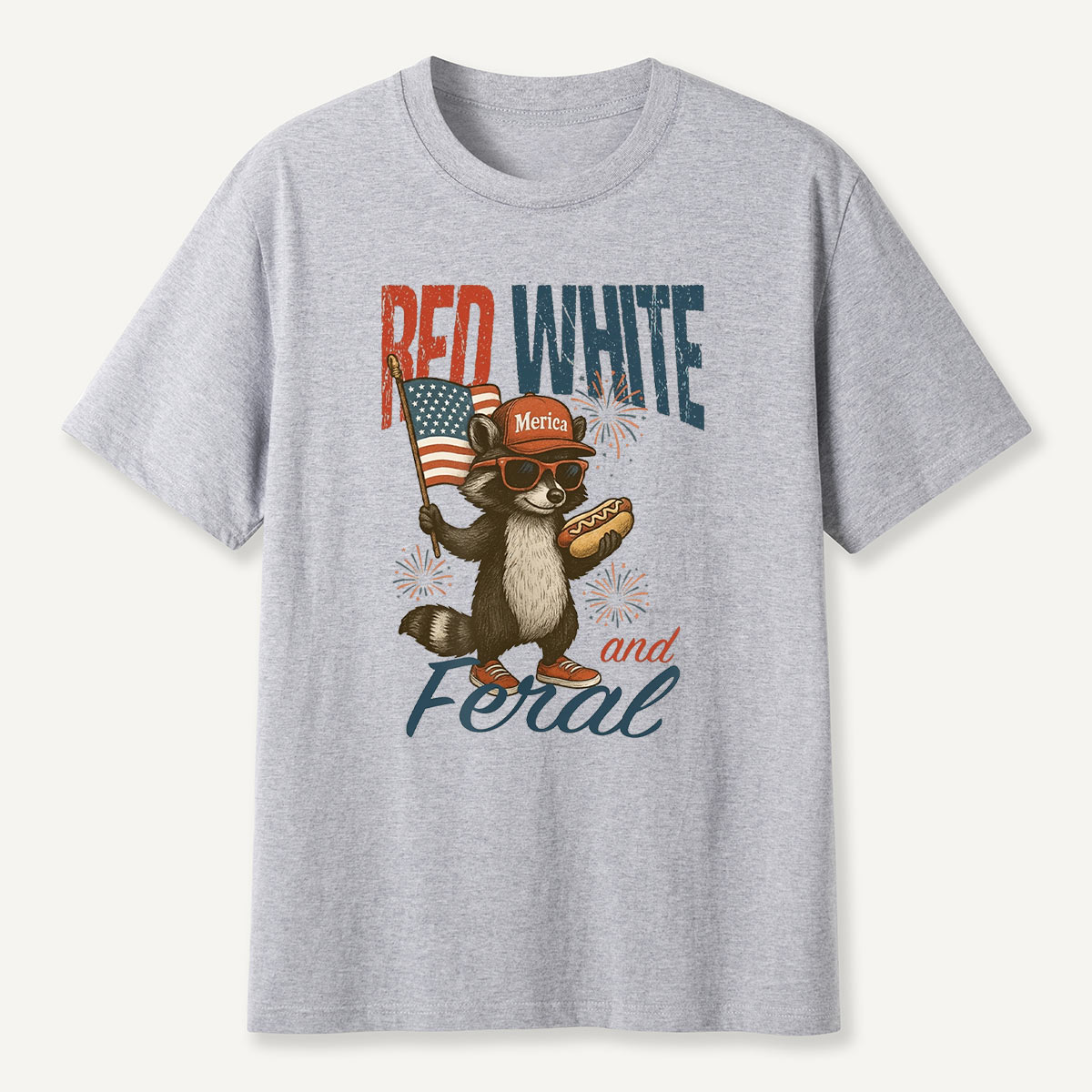 America Flag Raccoon T-Shirt