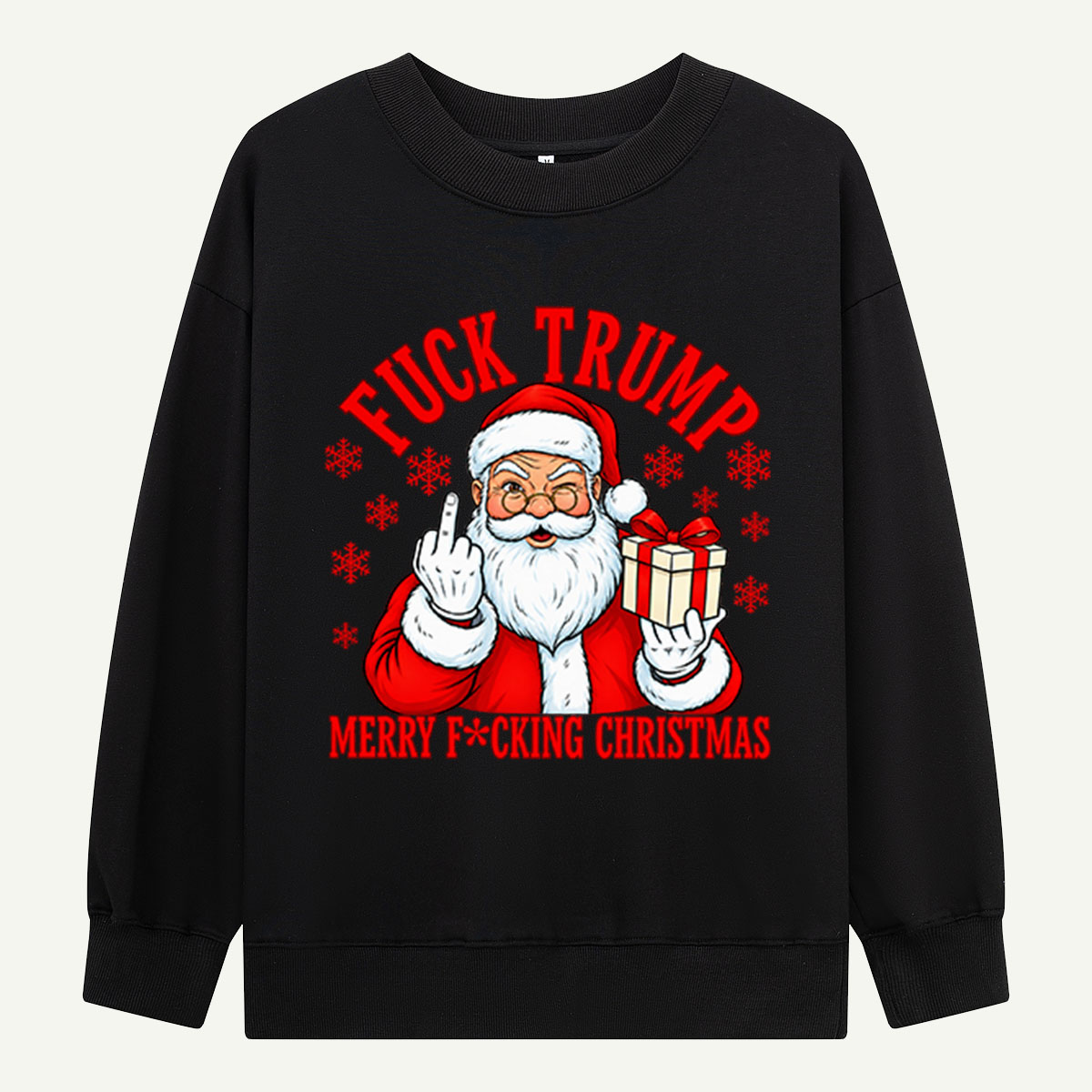 Fuck Trump Merry Fucking Christmas Santa Middle Finger Sweatshirts