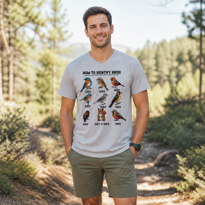 Funny Bird How to Identify Birds V-neck T-Shirt