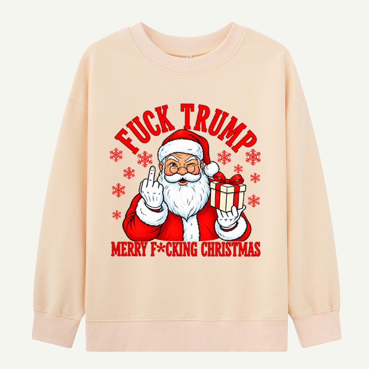 Fuck Trump Merry Fucking Christmas Santa Middle Finger Sweatshirts