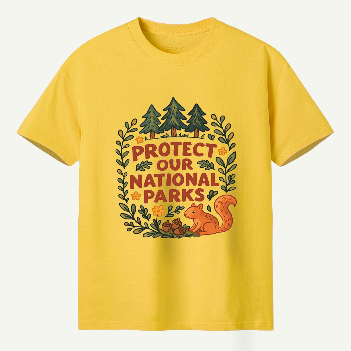 Protect Our National Parks Woodland Squirrel Wreath T-Shirt