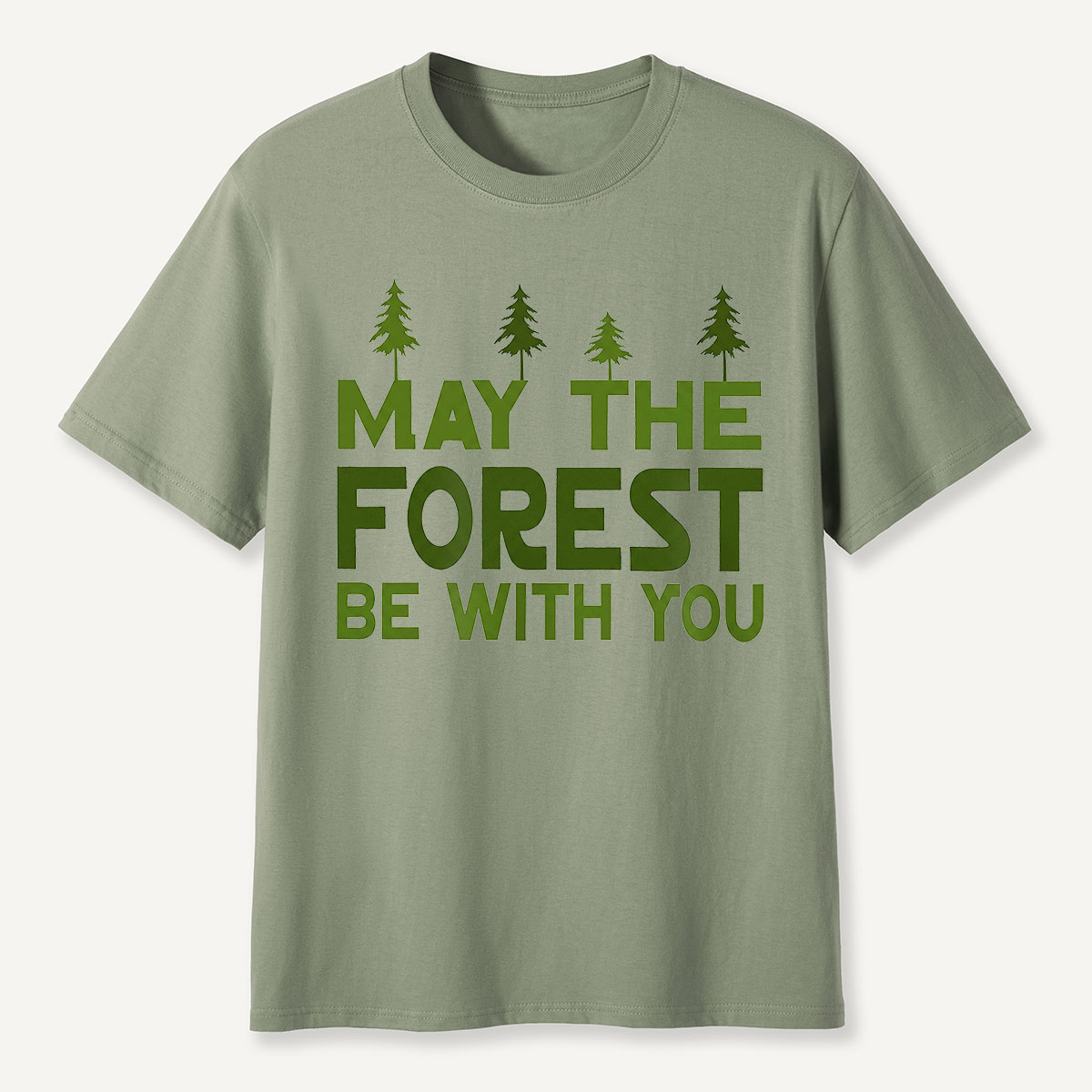 May the Forest Be With You Tree Line Mint T-Shirt