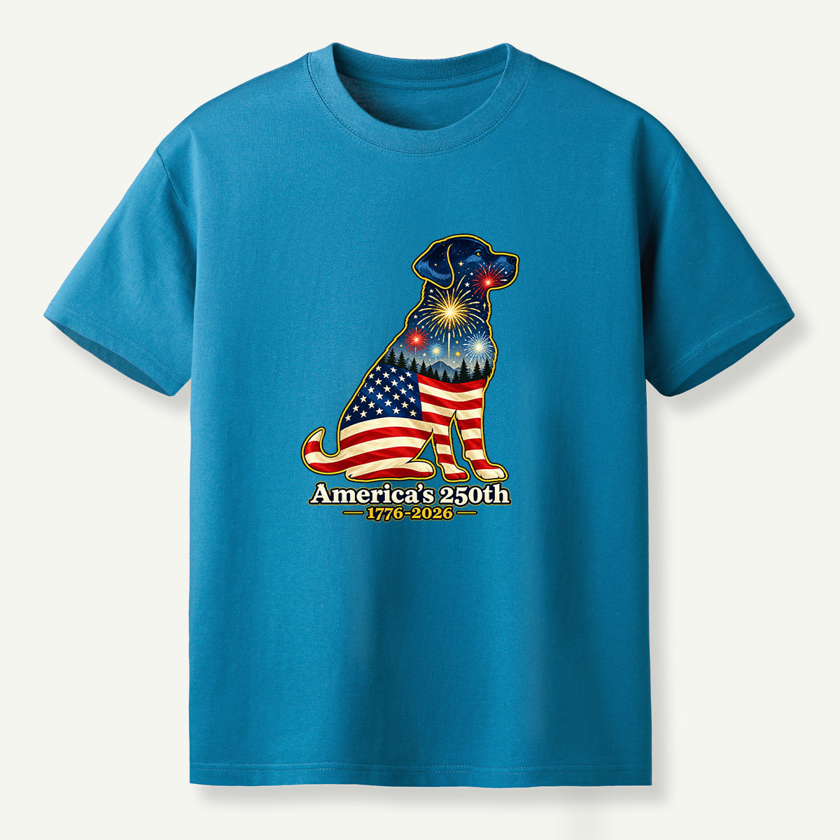 Americas 250th Anniversary Patriotic Dog T-Shirt