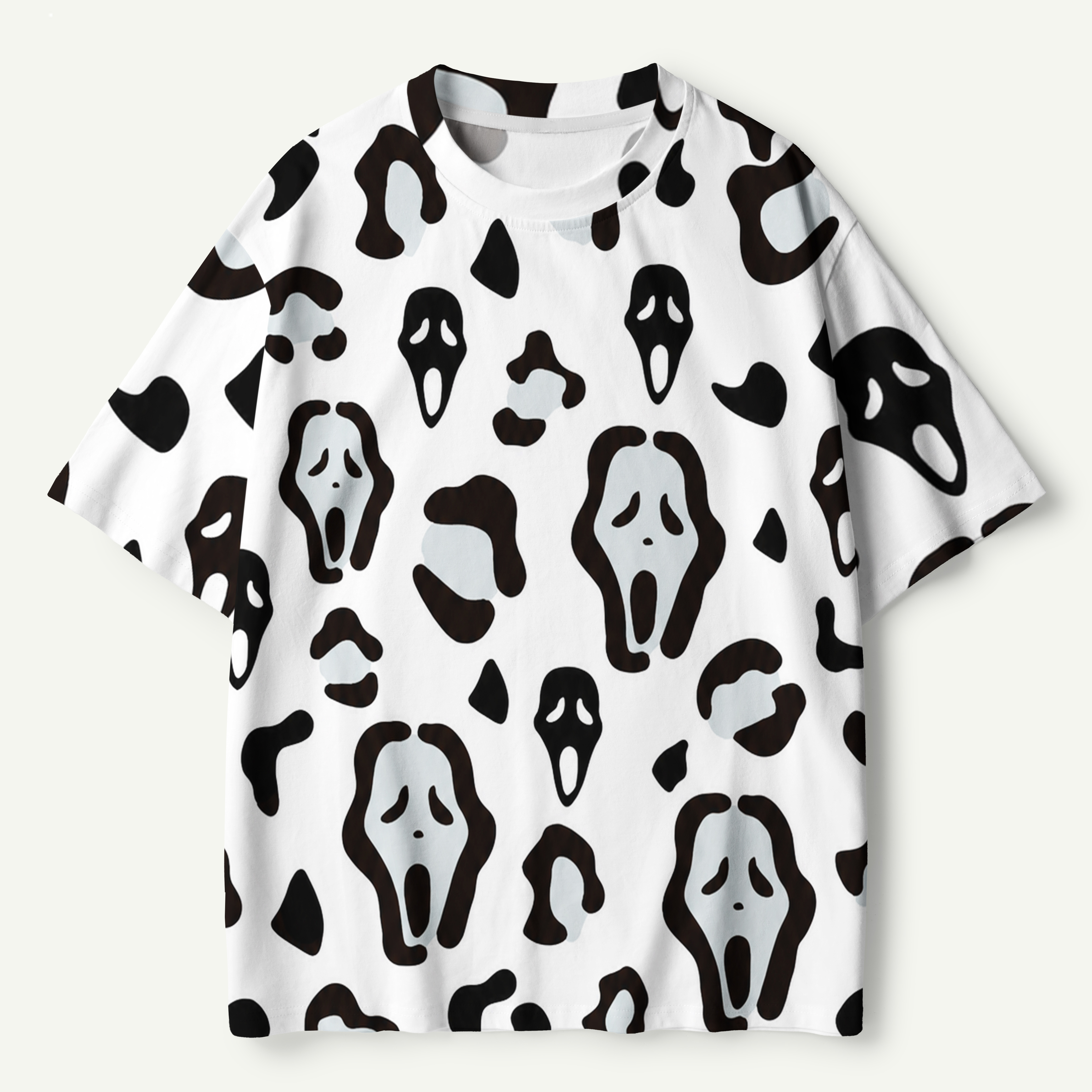 Ghost Face Leopard Pattern Premium Pure Cotton Tee