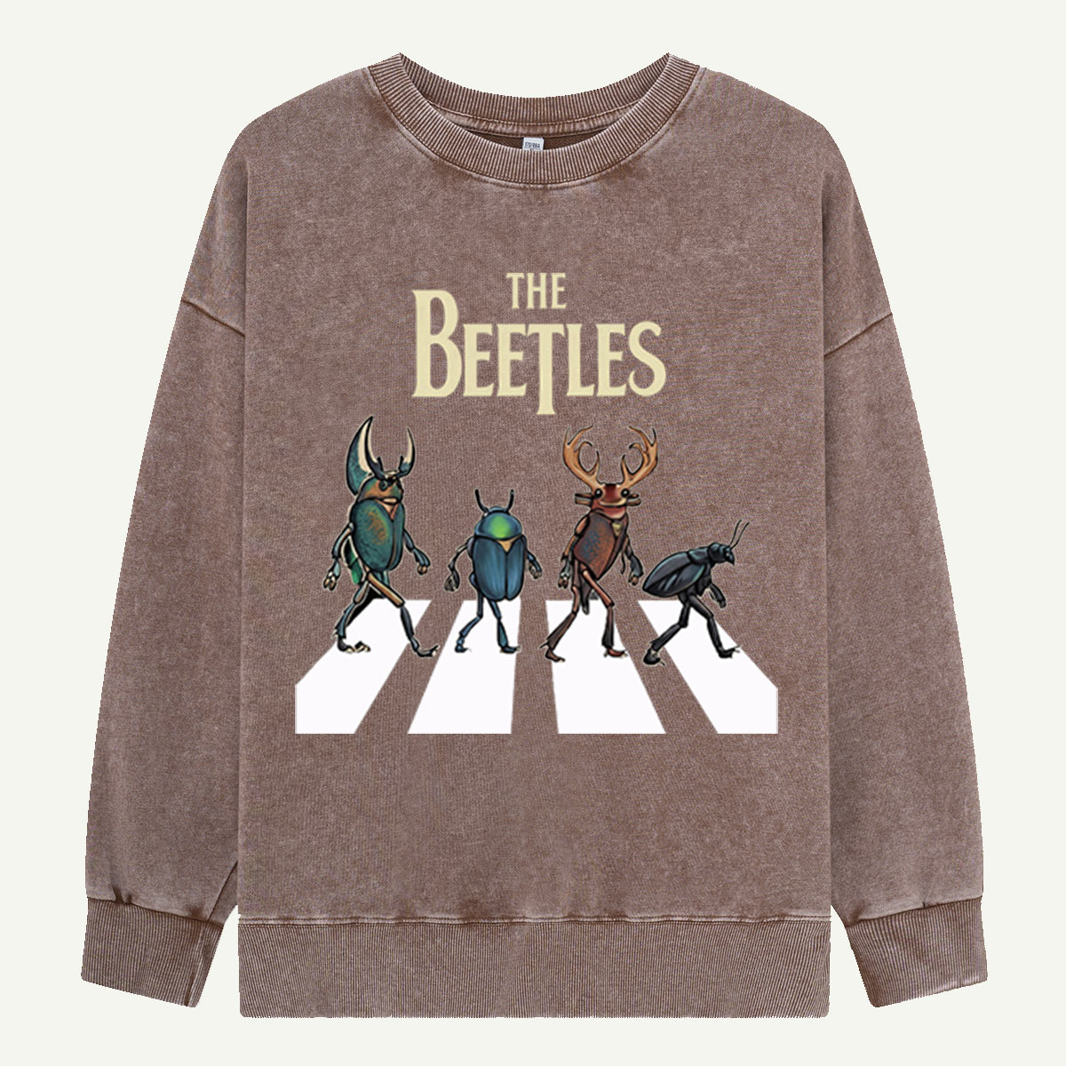 The Beetles Funny Insect Band Washed Sweatshirts