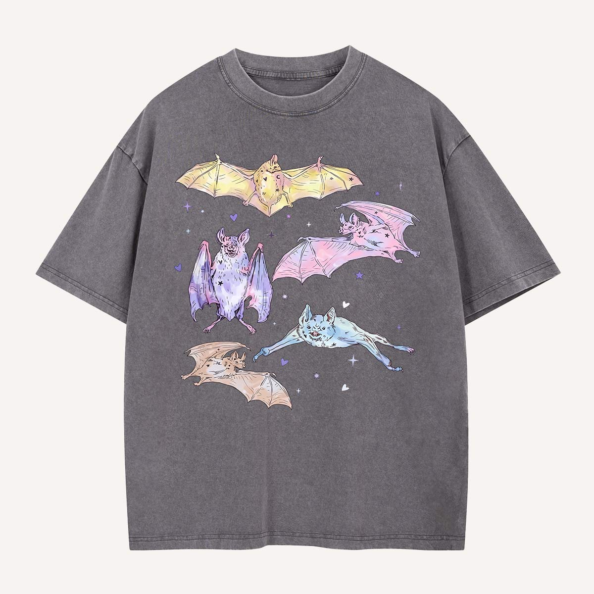 Pastel Bat Float Party Washed T-Shirt