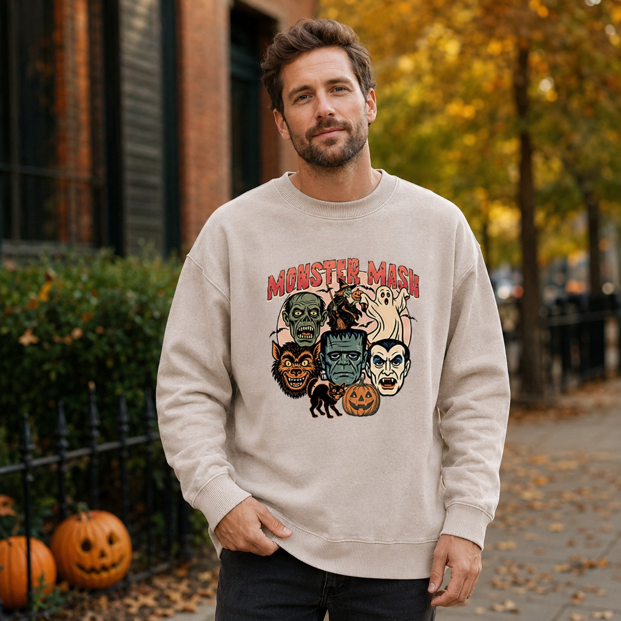 Monster Mask Classic Creatures Washed Sweatshirts