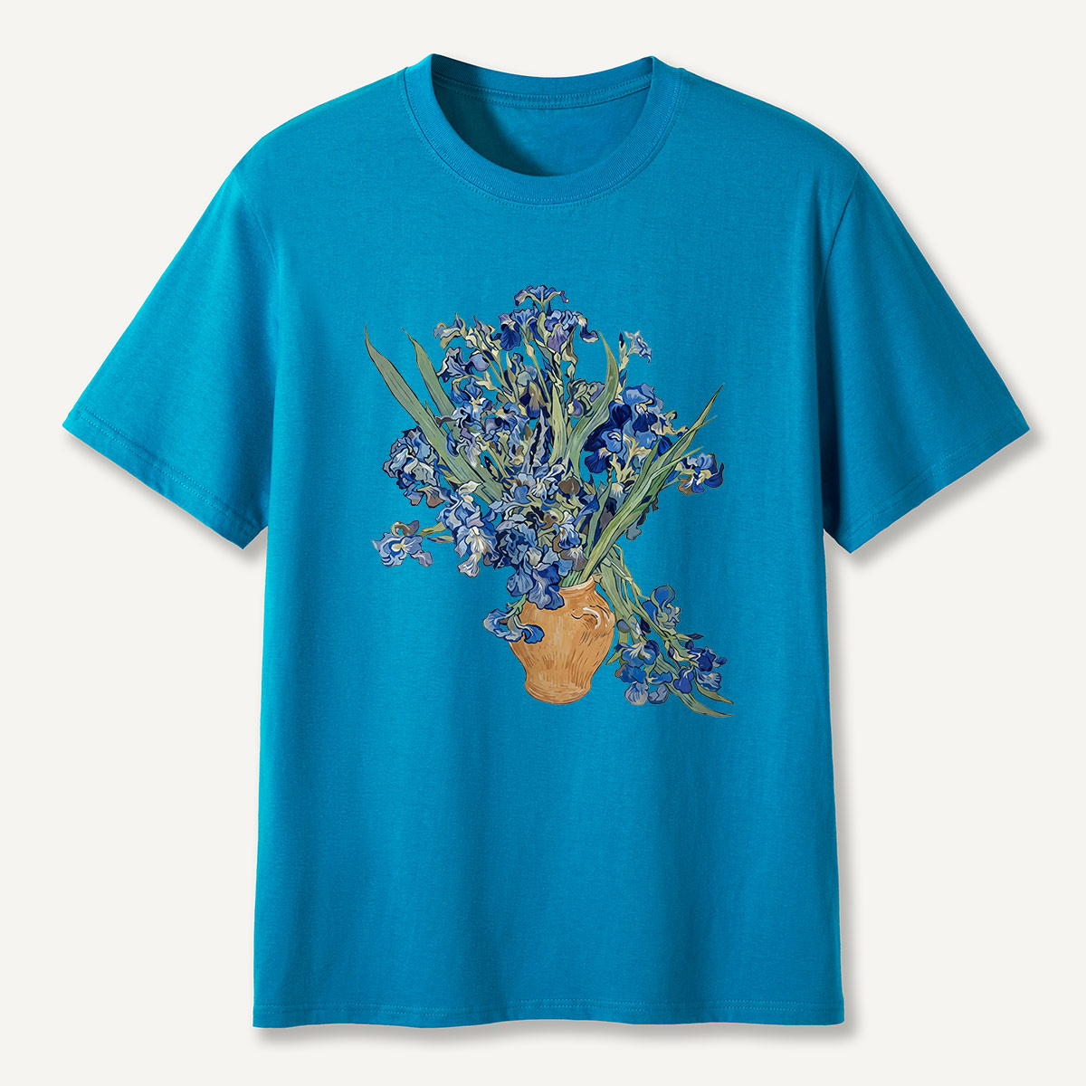 Blue Irises in Vase Art T-Shirt