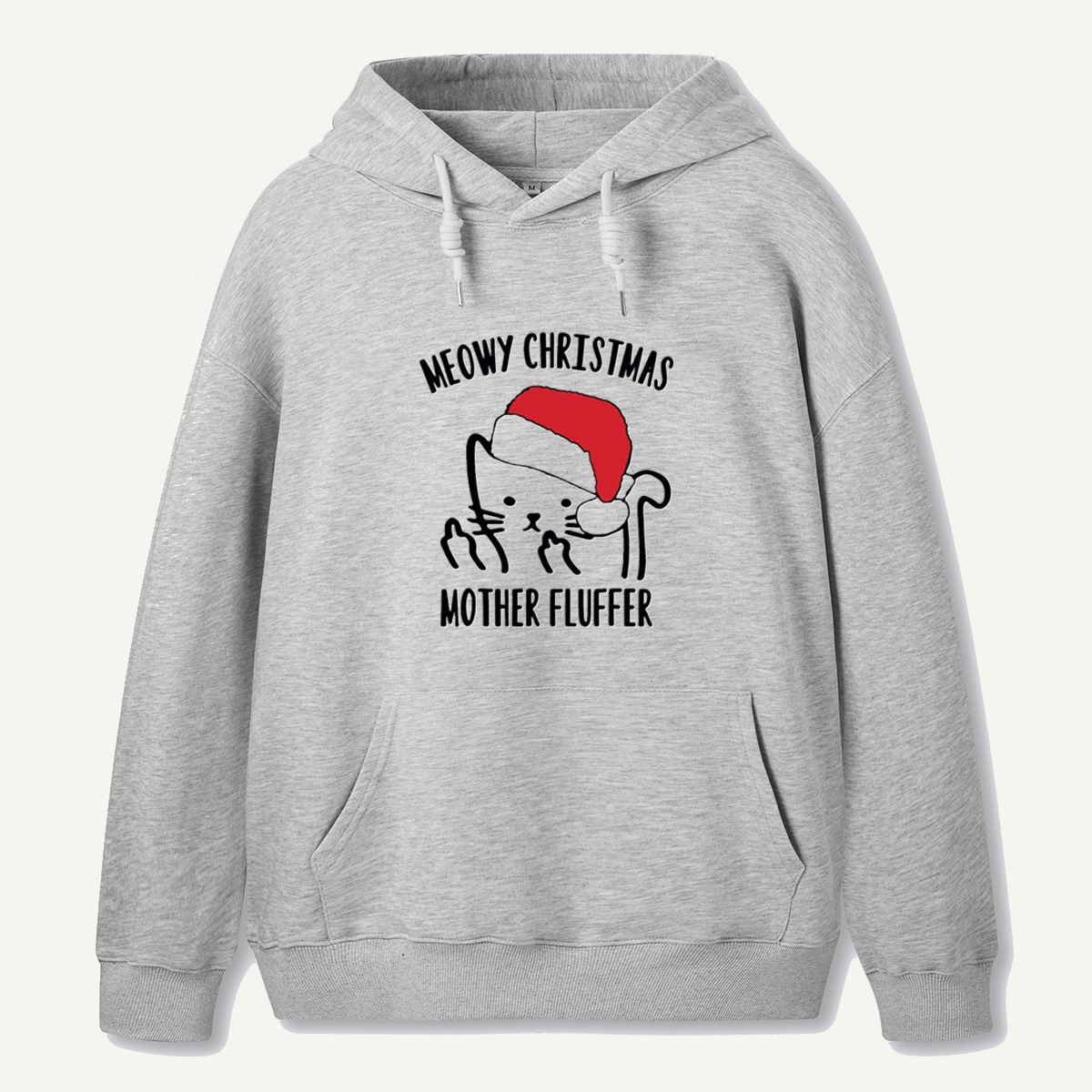 Meowy Christmas Mother Fluffer Funny Cat With Middle Fingers Hoodie
