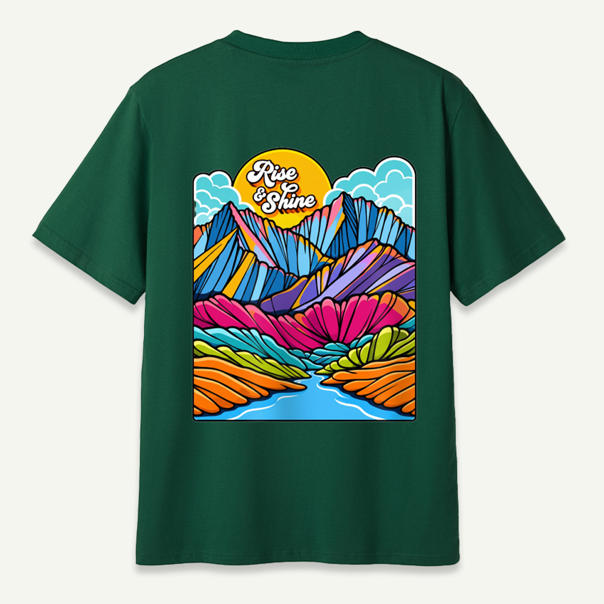 Rise And Shine Colorful Mountain Sunrise Landscape T-Shirt