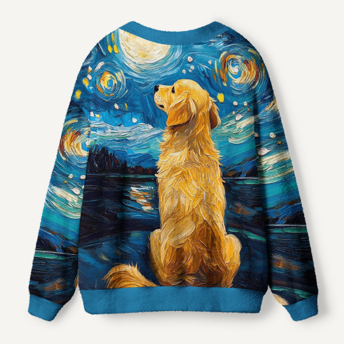 Starry Night dog Ugly Cardigan Sweaters