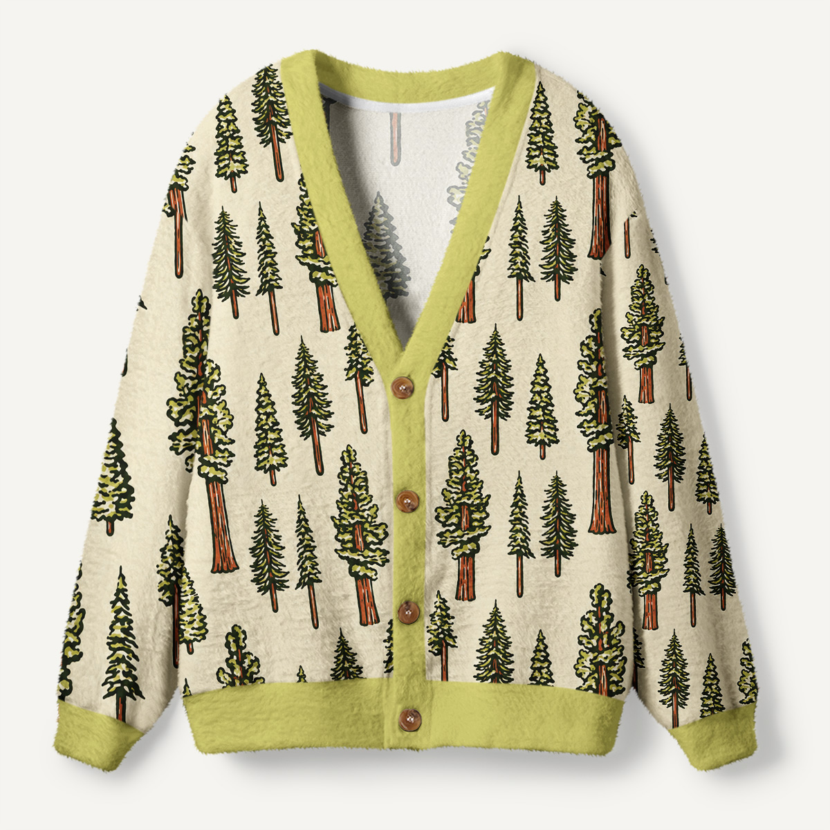 Vintage Evergreen Forest Ugly Cardigan Sweaters