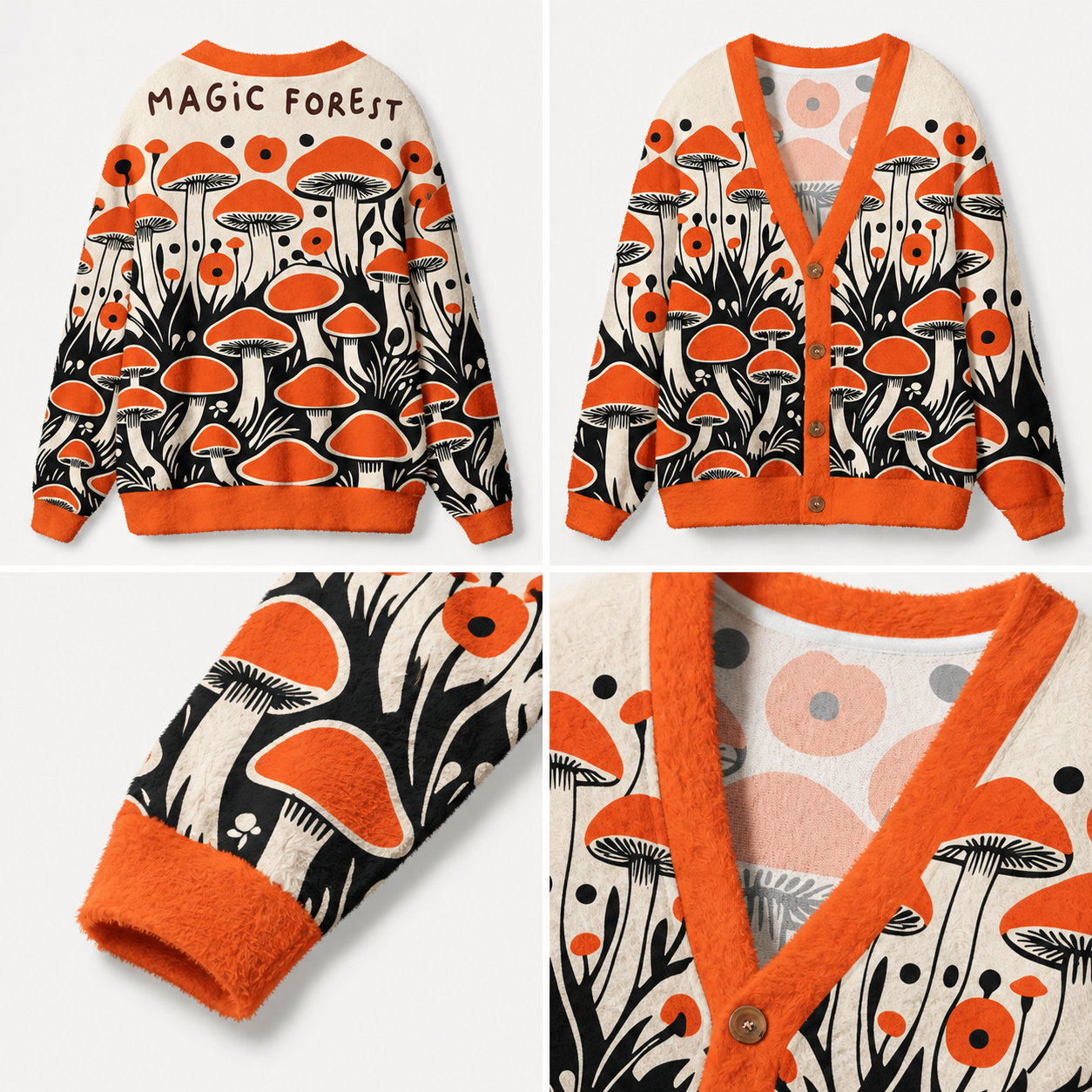 Welcome to the Mushroom Patch Ugly Cardigan Sweaters