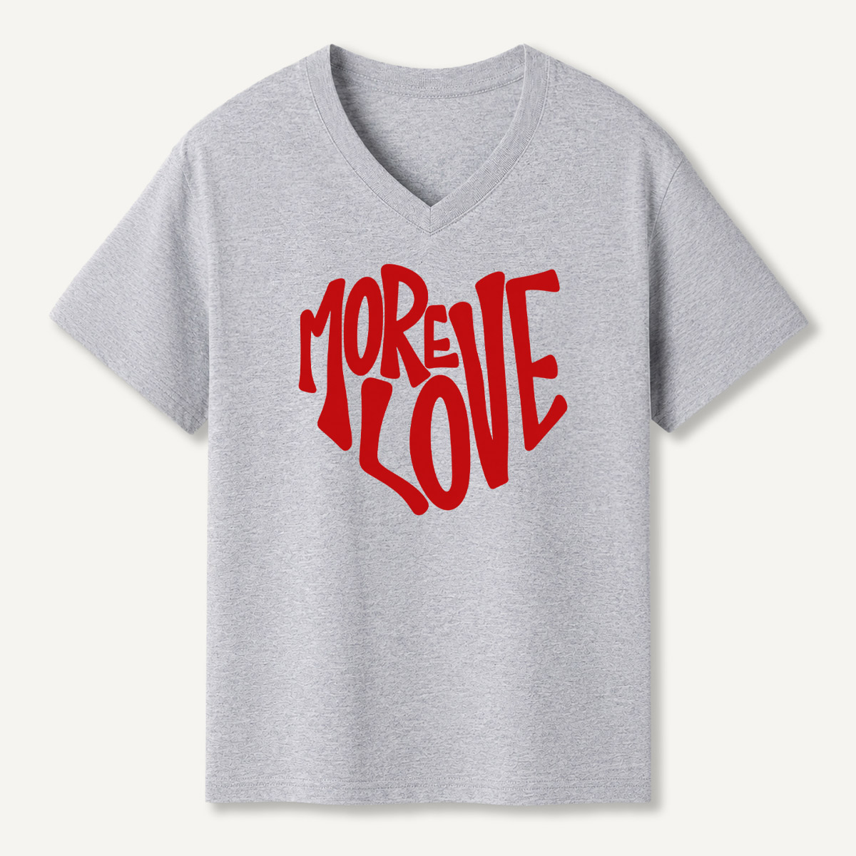 More Love Retro Lettering V-neck T-Shirt