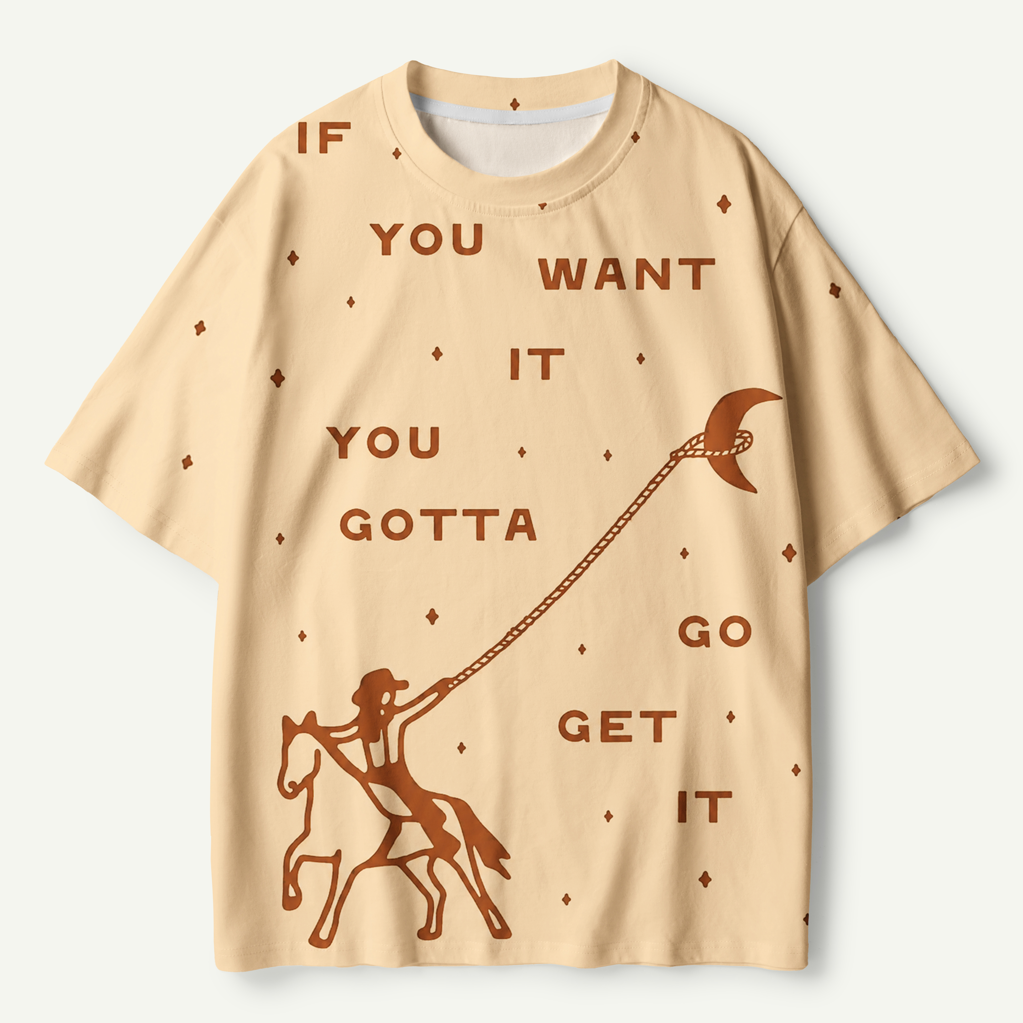 If You Want It You Gotta Go Get It Giraffe Motivation Premium Pure Cotton Tee
