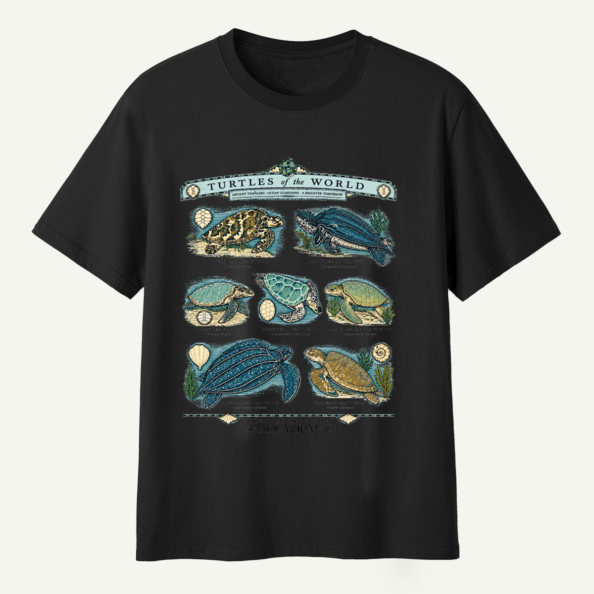 Turtles Of The World Ocean Conservation Field Guide T-Shirt