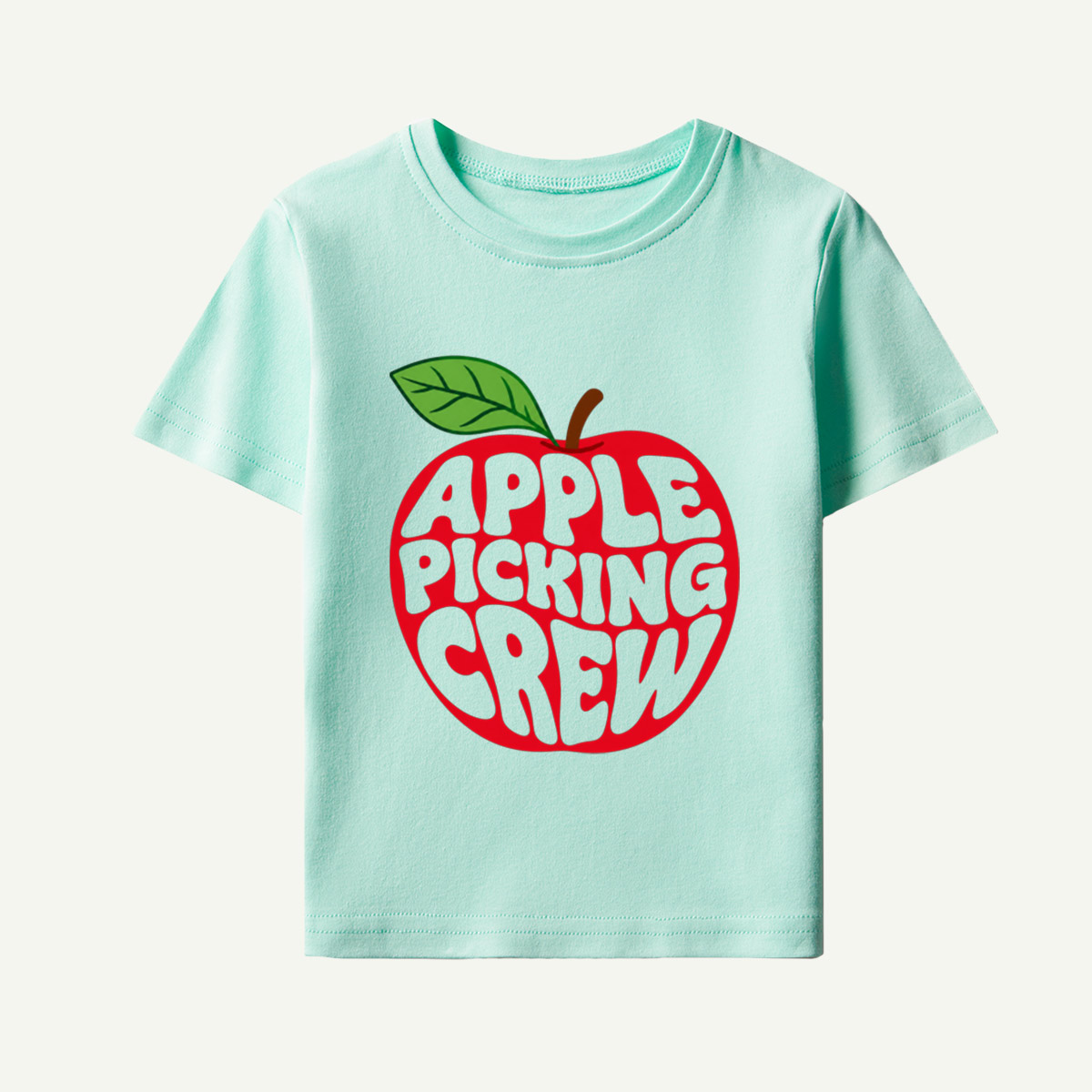 Apple Picking Crew Retro Apple Typography Kids T-Shirt