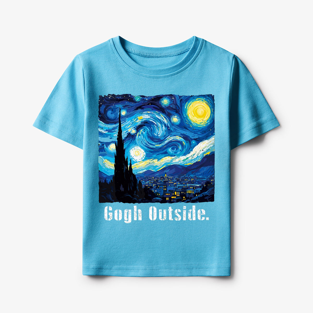 Swirl Night Sky Gogh Outside Kids T-Shirt