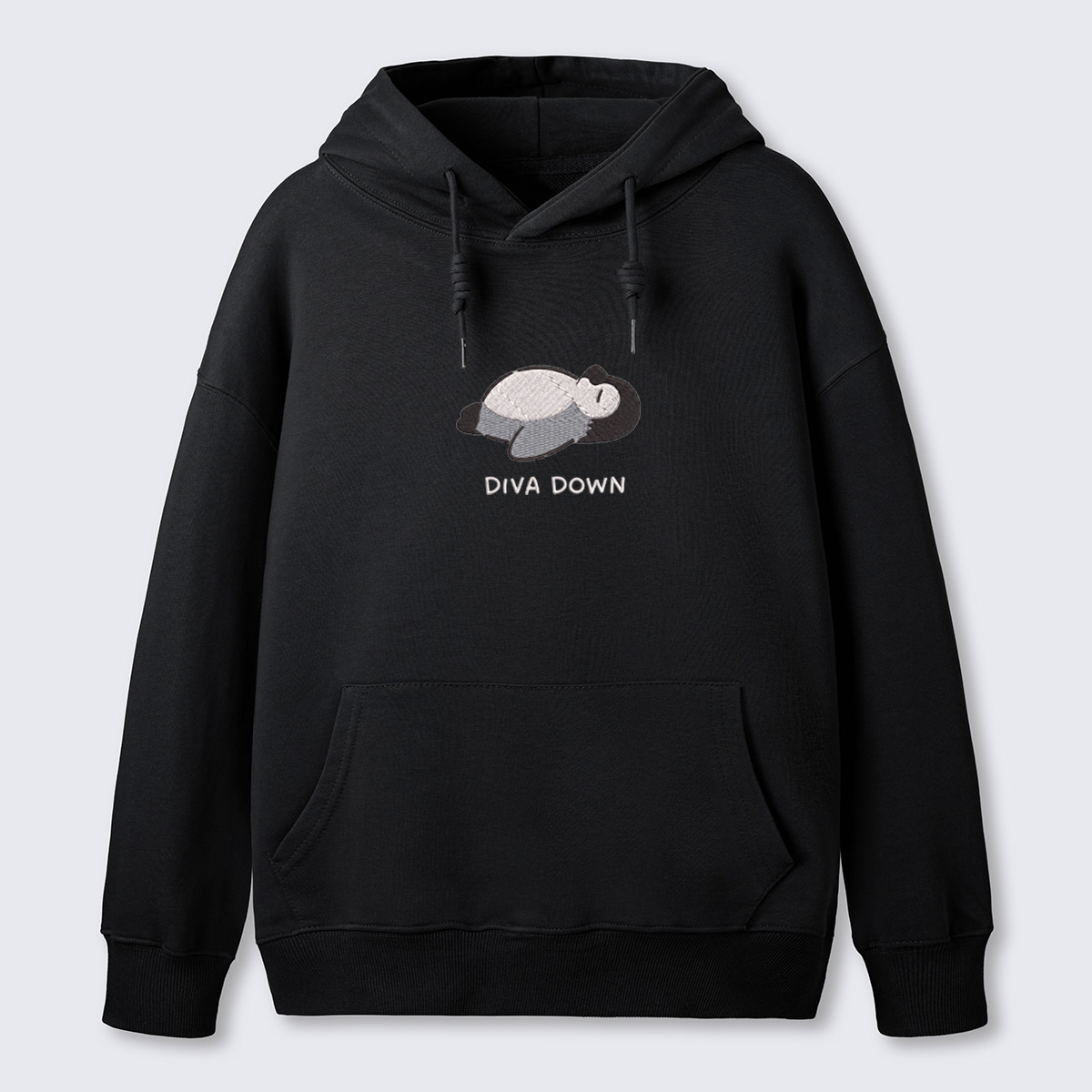 Sleeping Penguin Embroidered Cotton Hoodie