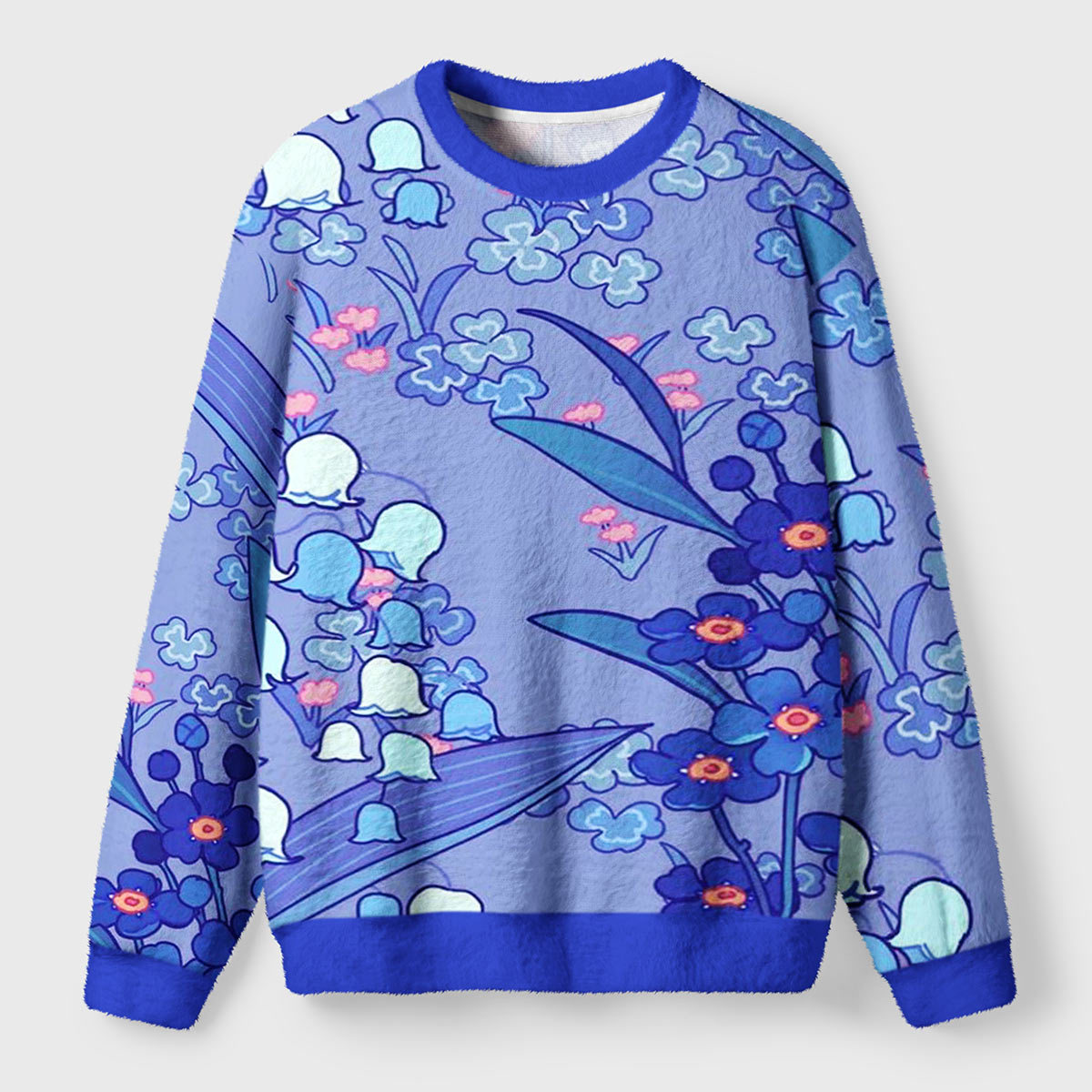 Bellflower Blue Parade Ugly Fuzzy Fleece Sweatshirt