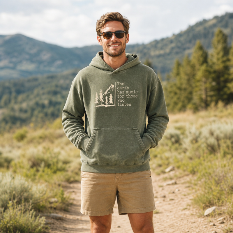 The Earth Has Music Washed Hoodie