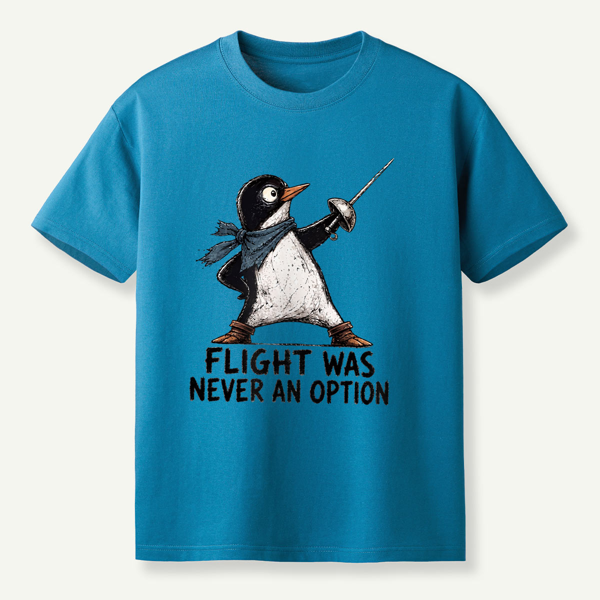 Flight Was Never An Option Fencing Penguin T-Shirt