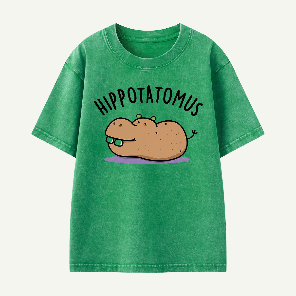 Hippotatomus Potato Hippo Kids Washed T-Shirt