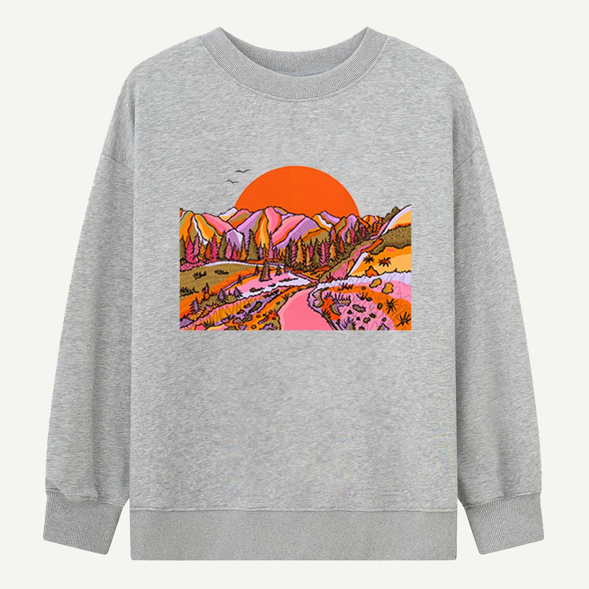 Colorful Mountain Landscape Sweatshirts