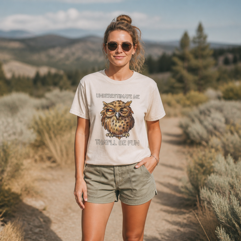 Underestimate Me Owl Attitude T-Shirt