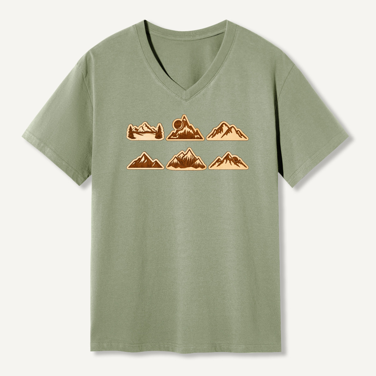 Vintage Mountain Badge Collection V-neck T-Shirt