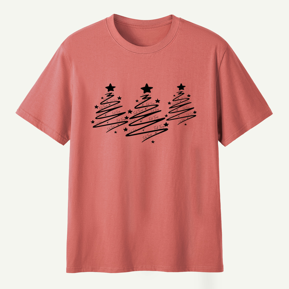 Scribble Star Christmas Tree Art T-Shirt
