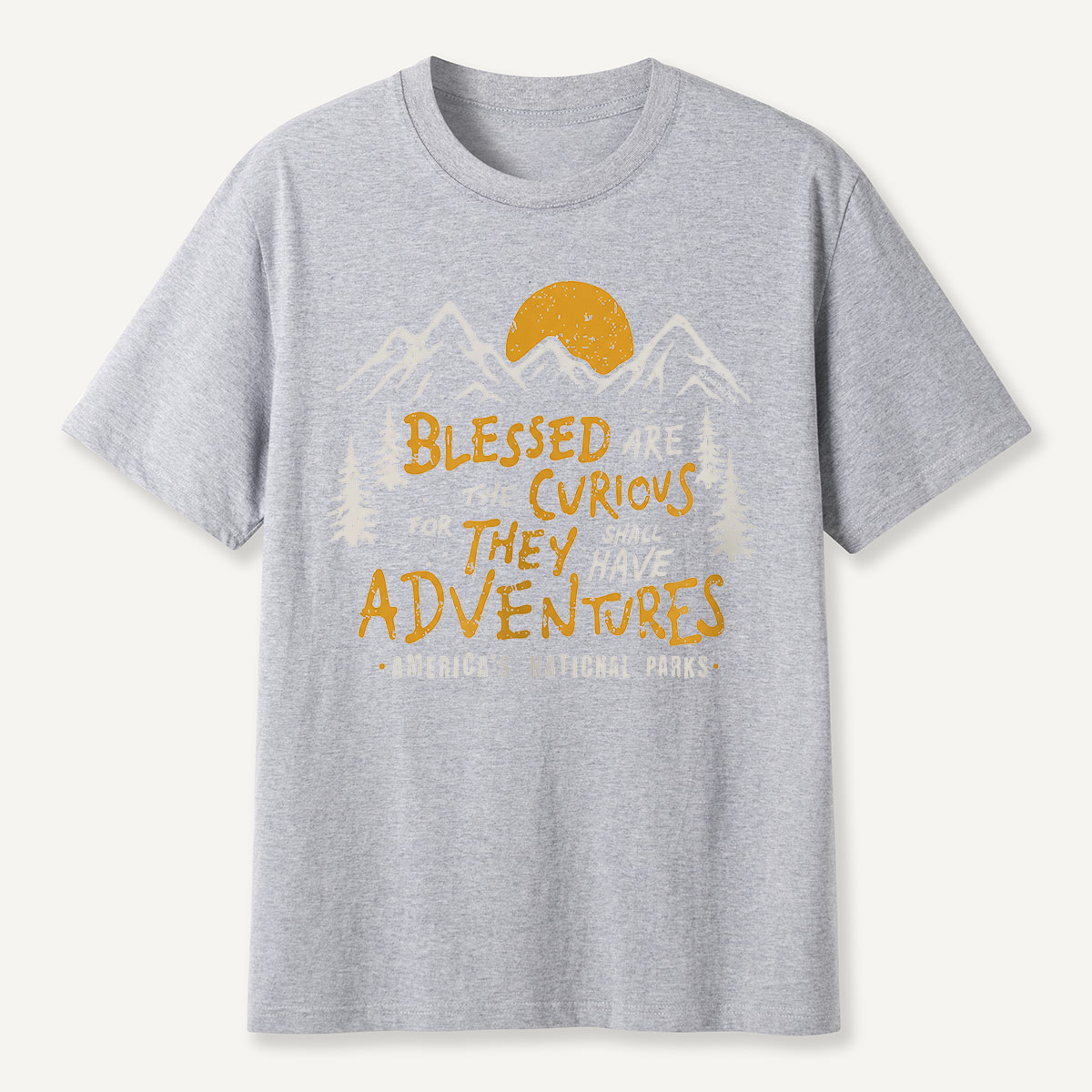 Blessed Are the Curious Adventure Mountains T-Shirt