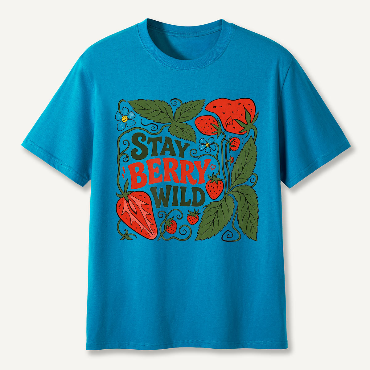 Stay Berry Wild Strawberry Illustration T-Shirt