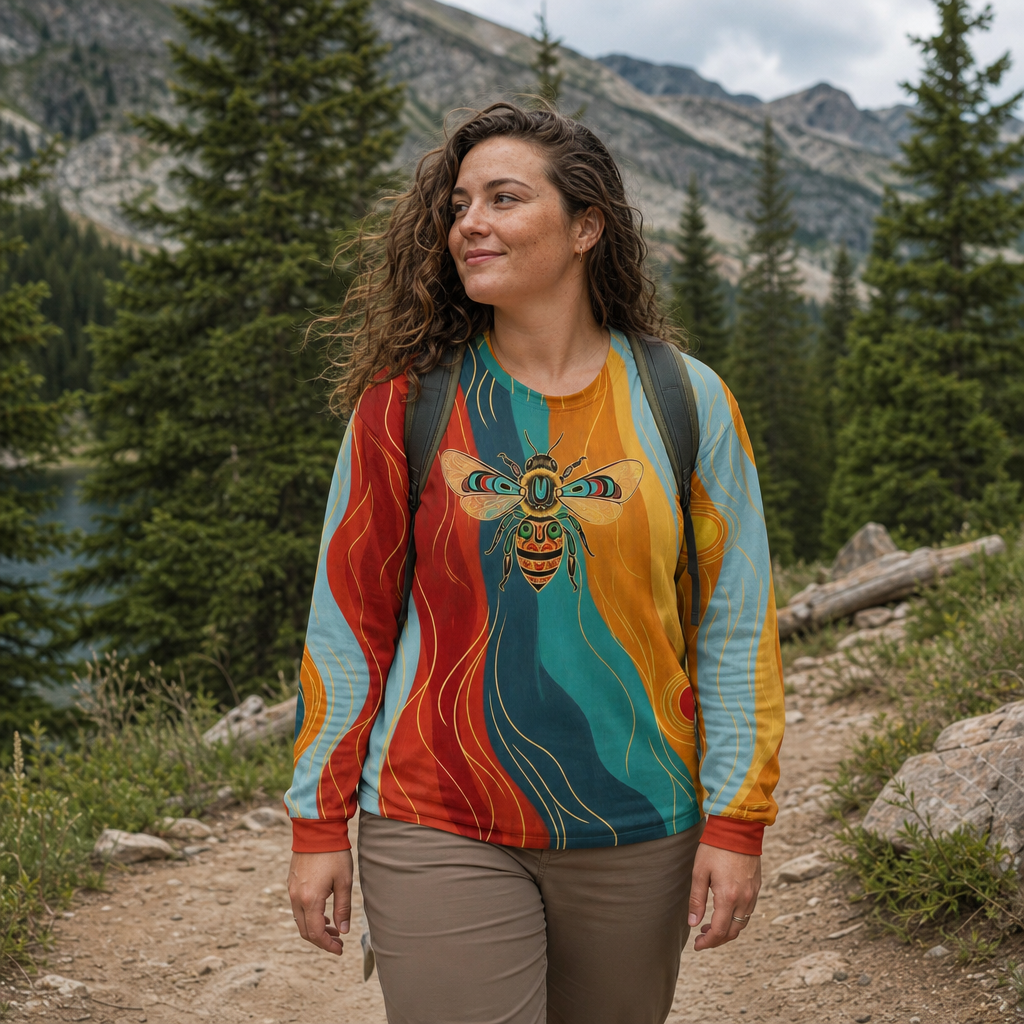 Tribal Bee Sunwave Art Premium Pure Cotton Long Sleeves